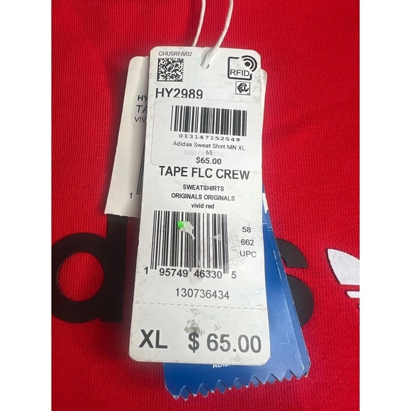 Adidas Crewneck Sweatshirt Mens Size XL Red Streetwear Trefoil Logo Retro - Picture 3 of 4